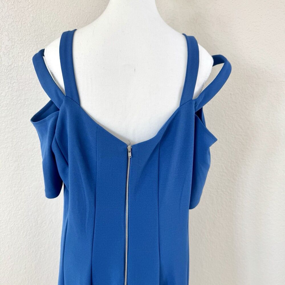 $99 Lane Bryant Strappy Cold Shoulder Fit & Flare Dress Royal Blue Plus Size 16 - Picture 10 of 16